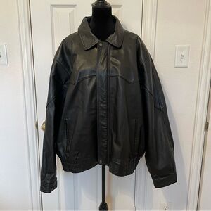 Men's 100% Genuine Leather Black Leather Jacket - Classic Bomber Style